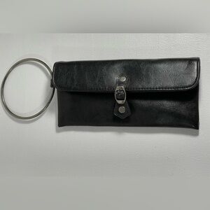 Victoria's Secret Black Leather Wristlet